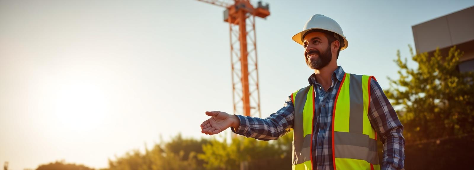 Alexandre serrant la main d'un client BTP sur un chantier