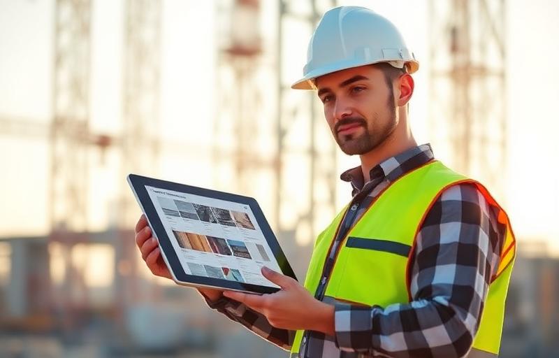 Carnet matériaux sur tablette chantier
